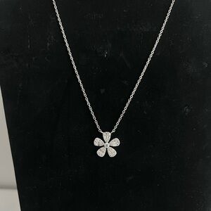 NWT Diamonique Daisy Flower Diamond Pendant Necklace